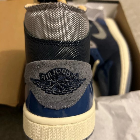 Air Jordan 1 Mid Se Craft Obsidian / White French Blue - Picture 2 of 2